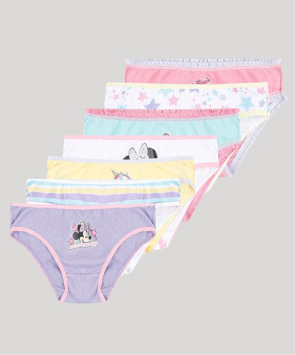 Kit de 7 Calcinhas Infantis Minnie Multicor 4