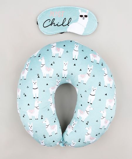 Kit-de-Apoio-de-Pescoco-Estampado-Lhama---Tapa-Olho--Just-Chill--Verde-Claro-9751207-Verde_Claro_1