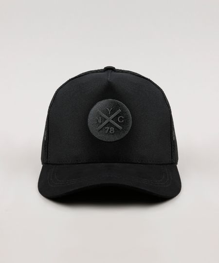 Bone-Masculino-Aba-Curva-com-Tela-Preto-9659894-Preto_1