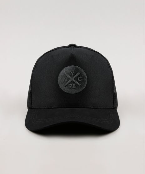 Bone-Masculino-Aba-Curva-com-Tela-Preto-9659894-Preto_1