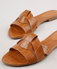 Rasteira-Feminina-Oneself-Texturizada-Croco-com-Tiras-Cruzadas-Caramelo-9683135-Caramelo_2