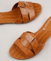 Rasteira-Feminina-Oneself-Texturizada-Croco-com-Tiras-Cruzadas-Caramelo-9683135-Caramelo_5