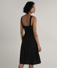 Vestido-Feminino-Midi-em-Laise-com-Botoes-Alca-Media-Preto-9697080-Preto_2