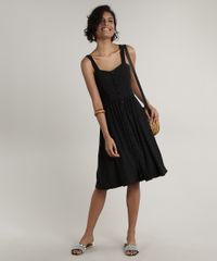 Vestido-Feminino-Midi-em-Laise-com-Botoes-Alca-Media-Preto-9697080-Preto_3