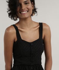 Vestido-Feminino-Midi-em-Laise-com-Botoes-Alca-Media-Preto-9697080-Preto_4