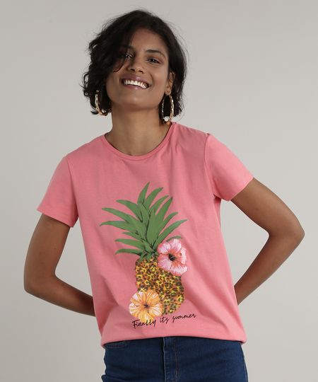 Blusa-Feminina-Abacaxi--Summer--Manga-Curta-Decote-Redondo-Rosa-9703933-Rosa_1
