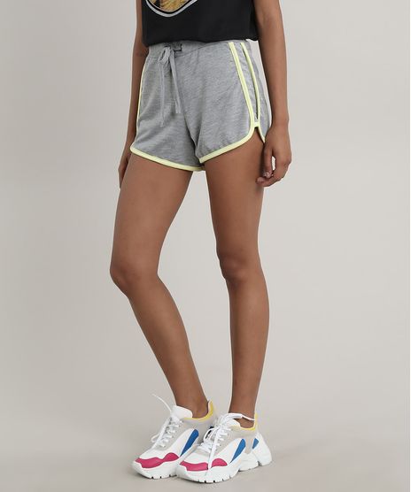 Short-Feminino-Basico-Running-em-Moletom-Cinza-Mescla-9665730-Cinza_Mescla_1
