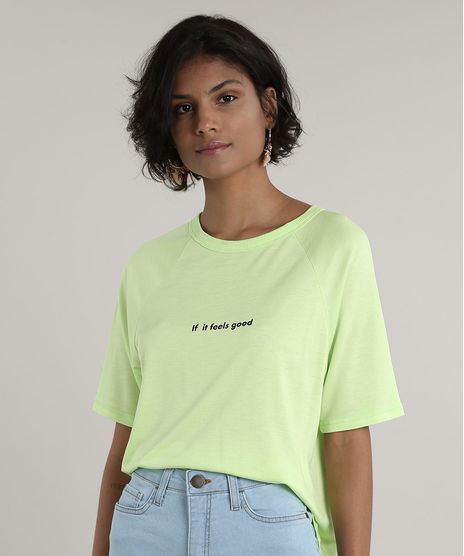Blusa-Feminina-Ampla--If-it-Feels-Good--Manga-Curta-Decote-Redondo-Verde-Neon-9714530-Verde_Neon_1