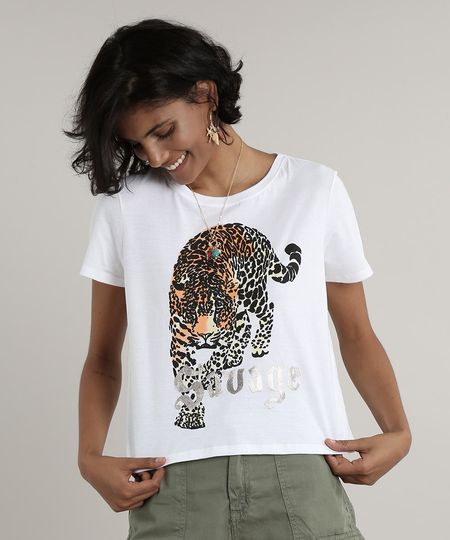 Blusa-Feminina-Ampla-Onca--Savage--Manga-Curta-Decote-Redondo-Off-White-9704096-Off_White_1