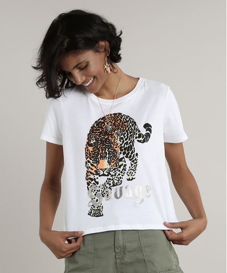 Blusa-Feminina-Ampla-Onca--Savage--Manga-Curta-Decote-Redondo-Off-White-9704096-Off_White_1