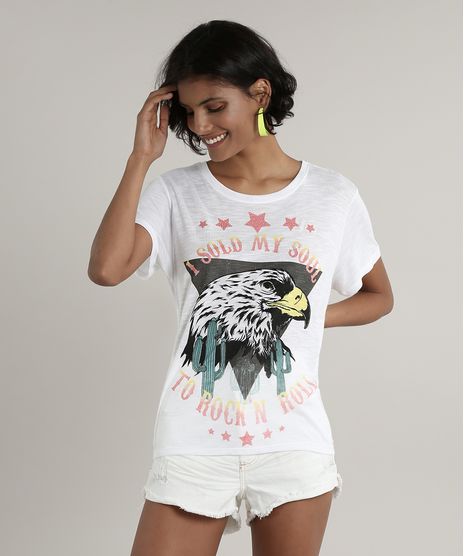 Blusa-Feminina-Gaviao--Rock-n-Roll--com-Abertura-e-Amarracao-Manga-Curta-Decote-Redondo-Off-White-9700050-Off_White_1