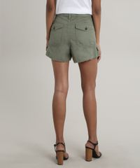 Short-de-Sarja-Feminino-Cargo-com-Barra-Desfiada-Verde-Militar-9756068-Verde_Militar_2