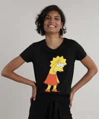 Blusa-Feminina-Lisa-Simpson-Manga-Curta-Decote-Redondo-Preta-9694486-Preto_1