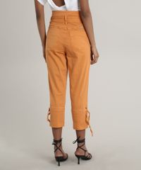 Calca-de-Sarja-Feminina-Sawary-Clochard-com-Botoes-Laranja-9748513-Laranja_2