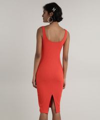 Vestido-Feminino-Midi-Canelado-com-Fenda-Alca-Media-Laranja-9445876-Laranja_2
