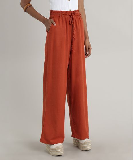 Calca-Feminina-Pantalona-com-Linho-e-Cordao-Cobre-9527013-Cobre_1
