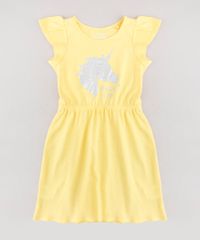 Vestido-Infantil-Unicornio-com-Glitter-Manga-Curta-Amarelo-9619969-Amarelo_1