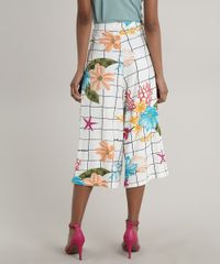 Calca-Feminina-Pantacourt-Texturizada-Estampada-Quadriculada-Floral-com-Faixa-Off-White-9703995-Off_White_2