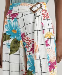 Calca-Feminina-Pantacourt-Texturizada-Estampada-Quadriculada-Floral-com-Faixa-Off-White-9703995-Off_White_4