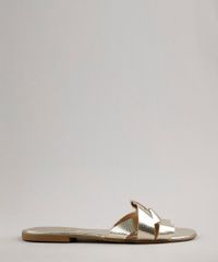 Rasteira-Feminina-Oneself-Metalizada-com-Textura-de-Cobra--Dourado-9683134-Dourado_1