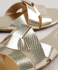 Rasteira-Feminina-Oneself-Metalizada-com-Textura-de-Cobra--Dourado-9683134-Dourado_5