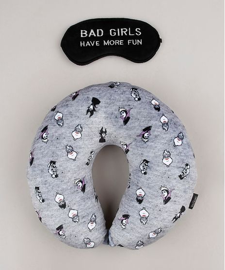 Kit-de-Apoio-de-Pescoco-Vilas-Disney-Estampado---Tapa-Olho--Bad-Girls--Cinza-Mescla-9751199-Cinza_Mescla_1