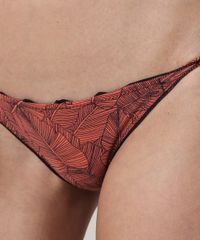 Biquini-Calcinha-Tanga-Levanta-Bumbum-Estampado-de-Folhagem-com-Protecao-UV50--Coral-9661140-Coral_4