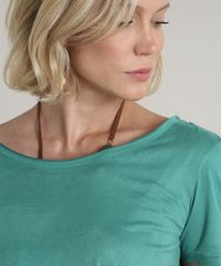 Blusa-Feminina-em-Suede-Manga-Curta-Decote-Redondo-Verde-9513947-Verde_4