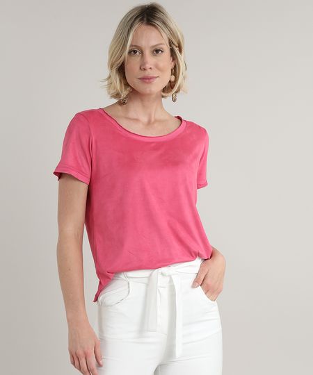 Blusa-Feminina-em-Suede-Manga-Curta-Decote-Redondo-Pink-9513947-Pink_1