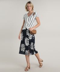 Saia-Feminina-Midi-Estampada-de-Folhagem-em-Linho-com-Fendas-Azul-Marinho-9637722-Azul_Marinho_3