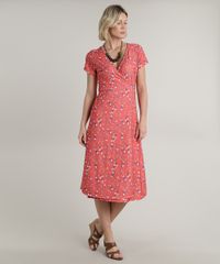Vestido-Feminino-Midi-Envelope-Estampado-Floral-Manga-Curta-Coral-9715590-Coral_3