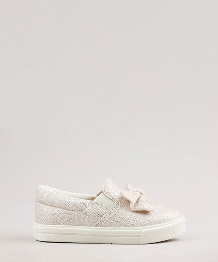 Tenis-Infantil-Baby-Club-Slip-On-com-Lurex-e-Laco-Bege-Claro-9785683-Bege_Claro_1