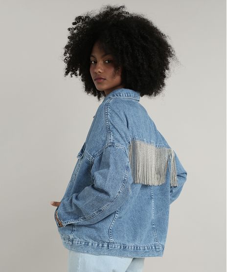 Jaqueta-Jeans-Feminina-Mindset-Oversized-com-Franjas-Metalicas-Azul-Claro-9758912-Azul_Claro_1