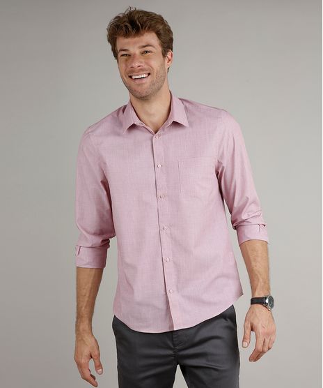 Camisa-Masculina-Comfort-Fit-com-Bolso-Manga-Longa-Vinho-8826559-Vinho_1