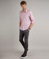 Camisa-Masculina-Comfort-Fit-com-Bolso-Manga-Longa-Vinho-8826559-Vinho_3