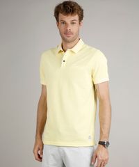 Polo-Masculina-em-Piquet-Comfort-Fit-com-Bolso-Manga-Curta-Amarelo-Claro-9529645-Amarelo_Claro_1
