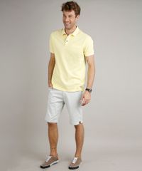Polo-Masculina-em-Piquet-Comfort-Fit-com-Bolso-Manga-Curta-Amarelo-Claro-9529645-Amarelo_Claro_3