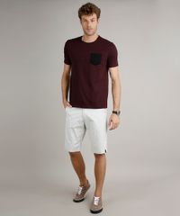 Camiseta-Masculina-Basica-Comfort-Fit-com-Bolso-Manga-Curta-Gola-Careca-Vinho-9656279-Vinho_3