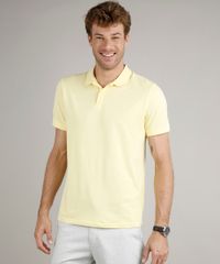 Polo-Masculina-em-Piquet-Basica-Comfort-Fit-Manga-Curta-Amarela-9597168-Amarelo_1