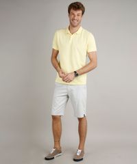 Polo-Masculina-em-Piquet-Basica-Comfort-Fit-Manga-Curta-Amarela-9597168-Amarelo_3