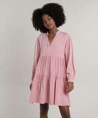 Vestido-Feminino-Mindset-Curto-Amplo-com-Recortes-Manga-Longa-Rose-9818119-Rose_1