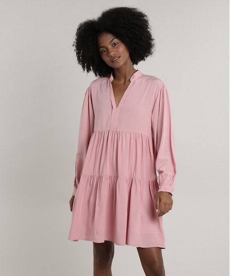 Vestido-Feminino-Mindset-Curto-Amplo-com-Recortes-Manga-Longa-Rose-9818119-Rose_1