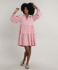 Vestido-Feminino-Mindset-Curto-Amplo-com-Recortes-Manga-Longa-Rose-9818119-Rose_3