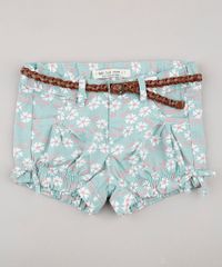Short-Infantil-Estampado-Floral-com-Cinto-Verde-Claro-9567757-Verde_Claro_1