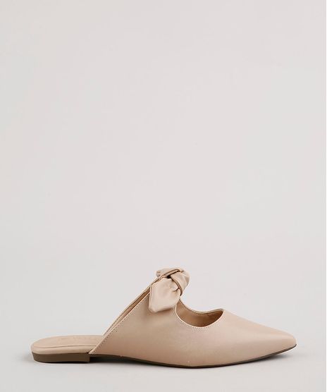 Mule-Feminino-Bico-Fino-Via-Uno-com-Laco-Bege-Claro-9815608-Bege_Claro_1