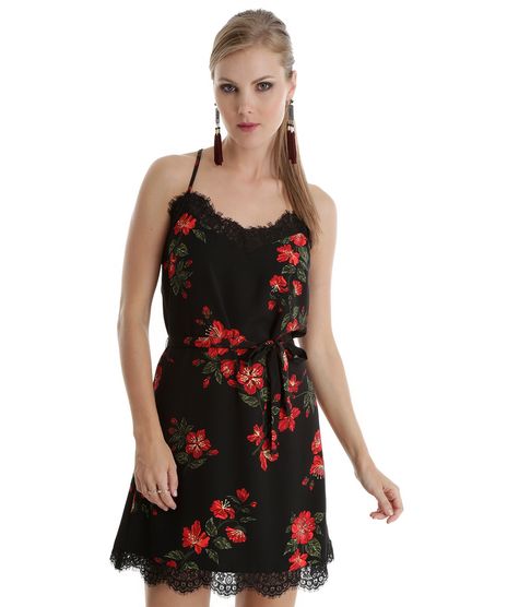 Vestido-Estampado-Floral-com-Renda-Preto-8464627-Preto_1