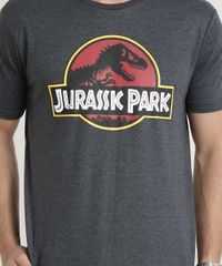 Camiseta-Masculina-Jurassic-Park-Manga-Curta-Gola-Careca-Cinza-Mescla-Escuro-9591407-Cinza_Mescla_Escuro_4