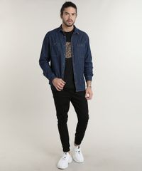 Camisa-Jeans-Masculina-Tradicional-com-Bolsos-Manga-Longa-Azul-Escuro-9588238-Azul_Escuro_3