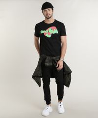 Camiseta-Masculina-Space-Jam-Manga-Curta-Gola-Careca-Preta-9759813-Preto_3