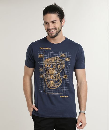 Camiseta-Masculina-Manopla-do-Inifinito-Os-Vingadores-Manga-Curta-Gola-Careca-Azul-Marinho-9757270-Azul_Marinho_1